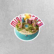 Miami Beach Sticker - Waterproof Vinyl Decal, Tropical Palm Tree Design, Perfect for Laptops, Water Bottles & Travel Mugs