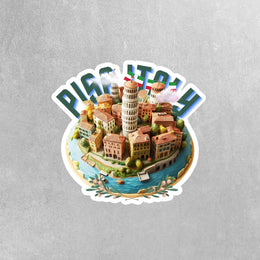 Pisa Italy Sticker | Leaning Tower of Pisa Decal | Travel Souvenir for Italy Lovers | Perfect for Laptops & Water Bottles
