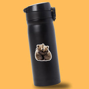 Hugging Brown Bears Sticker | Cute Bears Decal for Laptop, Water Bottle, & Planner - Adorable Bear Gift for Any Occasion