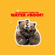 Hugging Brown Bears Sticker | Cute Bears Decal for Laptop, Water Bottle, & Planner - Adorable Bear Gift for Any Occasion