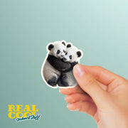 Hugging Panda Bears Sticker | Cute Panda Bears Decal for Laptop, Water Bottle, & Planner - Adorable Panda Bear Gift for Any Occasion
