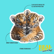Hugging Tiger Cubs Sticker | Cute Tiger Cubs Decal for Laptop, Water Bottle, & Planner - Adorable Tiger Cubs Gift for Any Occasion