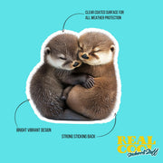 Hugging Otters Sticker | Cute Otters Decal for Laptop, Water Bottle, & Planner - Adorable Otters Gift for Any Occasion