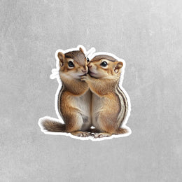 Hugging Chipmunks Sticker | Cute Chipmunks Decal for Laptop, Water Bottle, & Planner - Adorable Chipmunks Gift for Any Occasion