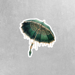 Victorian Umbrella Sticker | Vintage Decorative Umbrella Decal for Scrapbooking, Journaling & More