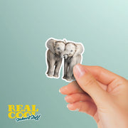 Hugging Elephants Sticker | Cute Elephants Decal for Laptop, Water Bottle, & Planner - Adorable Elephants Gift for Any Occasion