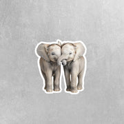 Hugging Elephants Sticker | Cute Elephants Decal for Laptop, Water Bottle, & Planner - Adorable Elephants Gift for Any Occasion