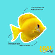 Yellow Tang Sticker | Cute Yellow Tang Decal for Fish Lovers, Ocean Decor, Waterproof, Gift for Aquarists & Sea Life Fans