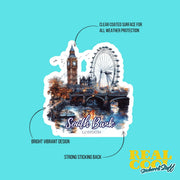 South Bank Sticker - London Decal, England Theme, Cute Travel Gift for Map Lovers & Souvenir Collectors