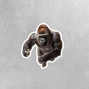 Gorilla Sticker | Running Ape Decal for Water Bottles, Laptop, & Car - Fun Jungle Animal Art