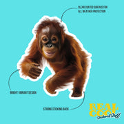 Orangatang Sticker | Running Orangatang Decal for Water Bottles, Laptop, & Car - Fun Jungle Animal Art