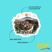 Albania Sticker | Berat Albania Vinyl Decal - Unique Travel Souvenir, Nature Lover Gift, Perfect for Laptops & Water Bottles