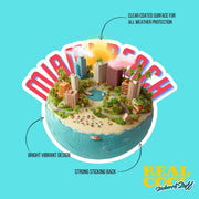 Miami Beach Sticker - Waterproof Vinyl Decal, Tropical Palm Tree Design, Perfect for Laptops, Water Bottles & Travel Mugs