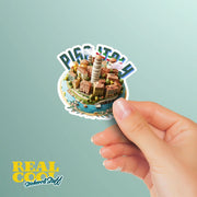 Pisa Italy Sticker | Leaning Tower of Pisa Decal | Travel Souvenir for Italy Lovers | Perfect for Laptops & Water Bottles