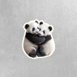 Hugging Panda Bears Sticker | Cute Panda Bears Decal for Laptop, Water Bottle, & Planner - Adorable Panda Bear Gift for Any Occasion