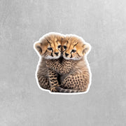 Hugging Cheetah Cubs Sticker | Cute Cheetah Cubs Decal for Laptop, Water Bottle, & Planner - Adorable Cheetah Cubs Gift for Any Occasion