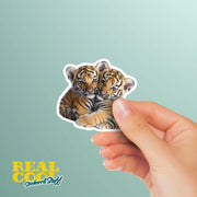 Hugging Tiger Cubs Sticker | Cute Tiger Cubs Decal for Laptop, Water Bottle, & Planner - Adorable Tiger Cubs Gift for Any Occasion