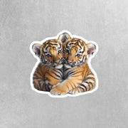 Hugging Tiger Cubs Sticker | Cute Tiger Cubs Decal for Laptop, Water Bottle, & Planner - Adorable Tiger Cubs Gift for Any Occasion