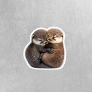 Hugging Otters Sticker | Cute Otters Decal for Laptop, Water Bottle, & Planner - Adorable Otters Gift for Any Occasion