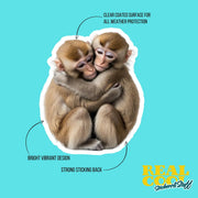 Hugging Monkeys Sticker | Cute Monkeys Decal for Laptop, Water Bottle, & Planner - Adorable Monkeys Gift for Any Occasion