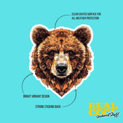Brown Bear Sticker | Brown Bear Geometric Sticker | Bear Sticker Kaleidoscope