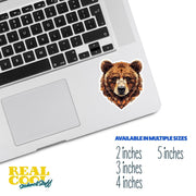 Brown Bear Sticker | Brown Bear Geometric Sticker | Bear Sticker Kaleidoscope
