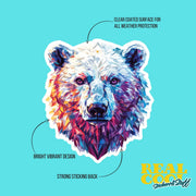 Polar Bear Sticker | Polar Bear Geometric Sticker | Bear Sticker Kaleidoscope