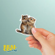 Hugging Chipmunks Sticker | Cute Chipmunks Decal for Laptop, Water Bottle, & Planner - Adorable Chipmunks Gift for Any Occasion