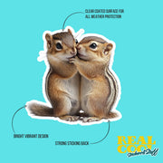 Hugging Chipmunks Sticker | Cute Chipmunks Decal for Laptop, Water Bottle, & Planner - Adorable Chipmunks Gift for Any Occasion