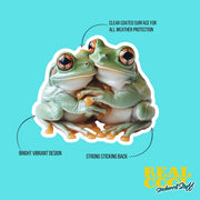 Hugging Treefrogs Sticker | Cute Treefrogs Decal for Laptop, Water Bottle, & Planner - Adorable Treefrogs Gift for Any Occasion