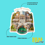 Palace of Versailles Sticker - Elegant French Art Décor, Vintage Travel Souvenir, Gift for Art Lovers & History Buffs