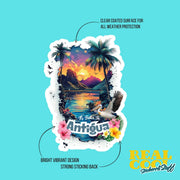 Antigua Sticker | Tropical Island Decor, Travel Souvenir, Waterproof Vinyl & Scrapbook Accessory, Perfect Gift for Travelers