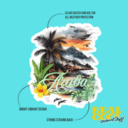Aruba Sticker - Colorful Beach Decal, Tropical Island Art, Travel Souvenir, Waterproof Vinyl, Perfect for Laptops & Water Bottles