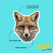 Fox Sticker | Vinyl Fox Head Decal for Laptops, Water Bottles & Mugs | Cute Animal Decor, Wildlife Lover Gift