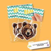 Brown Bear Sticker | Brown Bear Geometric Sticker | Bear Sticker Kaleidoscope