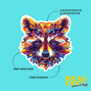 Racoon Sticker | Racoon Geometric Sticker | Racoon Sticker Kaleidoscope