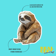 Origami Sloth Sticker - Cute Sloth Sticker - Origami Penguin Decal