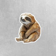 Origami Sloth Sticker - Cute Sloth Sticker - Origami Penguin Decal