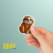 Origami Sloth Sticker - Cute Sitting Sloth Sticker - Origami Sloth Decal