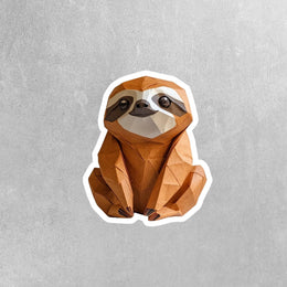 Origami Sloth Sticker - Cute Sitting Sloth Sticker - Origami Sloth Decal