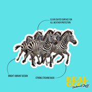 Zebra Sticker | Herd Of Zebras Decal for Car, Laptop & Wall | Wildlife Lovers Decor