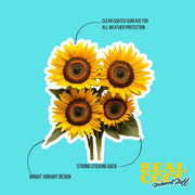 Sunflowers Sticker - Cute Floral Decal, Waterproof & Durable, Perfect for Laptops, Water Bottles, Scrapbooking, Yellow Flower Design