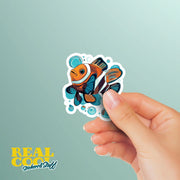 Whimsical Clownfish Sticker | Clownfish Sticker | Hand Drawn Clownfish Sticker