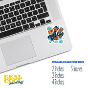 Whimsical Clownfish Sticker | Clownfish Sticker | Hand Drawn Clownfish Sticker