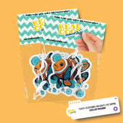 Whimsical Clownfish Sticker | Clownfish Sticker | Hand Drawn Clownfish Sticker