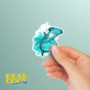Whimsical Hammerhead Shark Sticker | Hammerhead Shark Sticker | Hand Drawn Hammerhead Shark Sticker