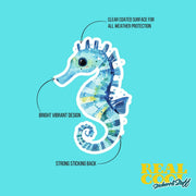 Whimsical Seahorse Sticker | Seahorse Sticker | Hand Drawn Seahorse Sticker
