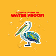 Whimsical Pelican Sticker | Pelican Sticker | Hand Drawn Pelican Sticker
