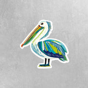 Whimsical Pelican Sticker | Pelican Sticker | Hand Drawn Pelican Sticker