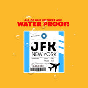 JFK Luggage Tag Sticker | Aviation Stickers | JFK Tag Sticker